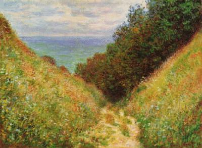 Claude Monet Road at la Cavee, Pourville Norge oil painting art